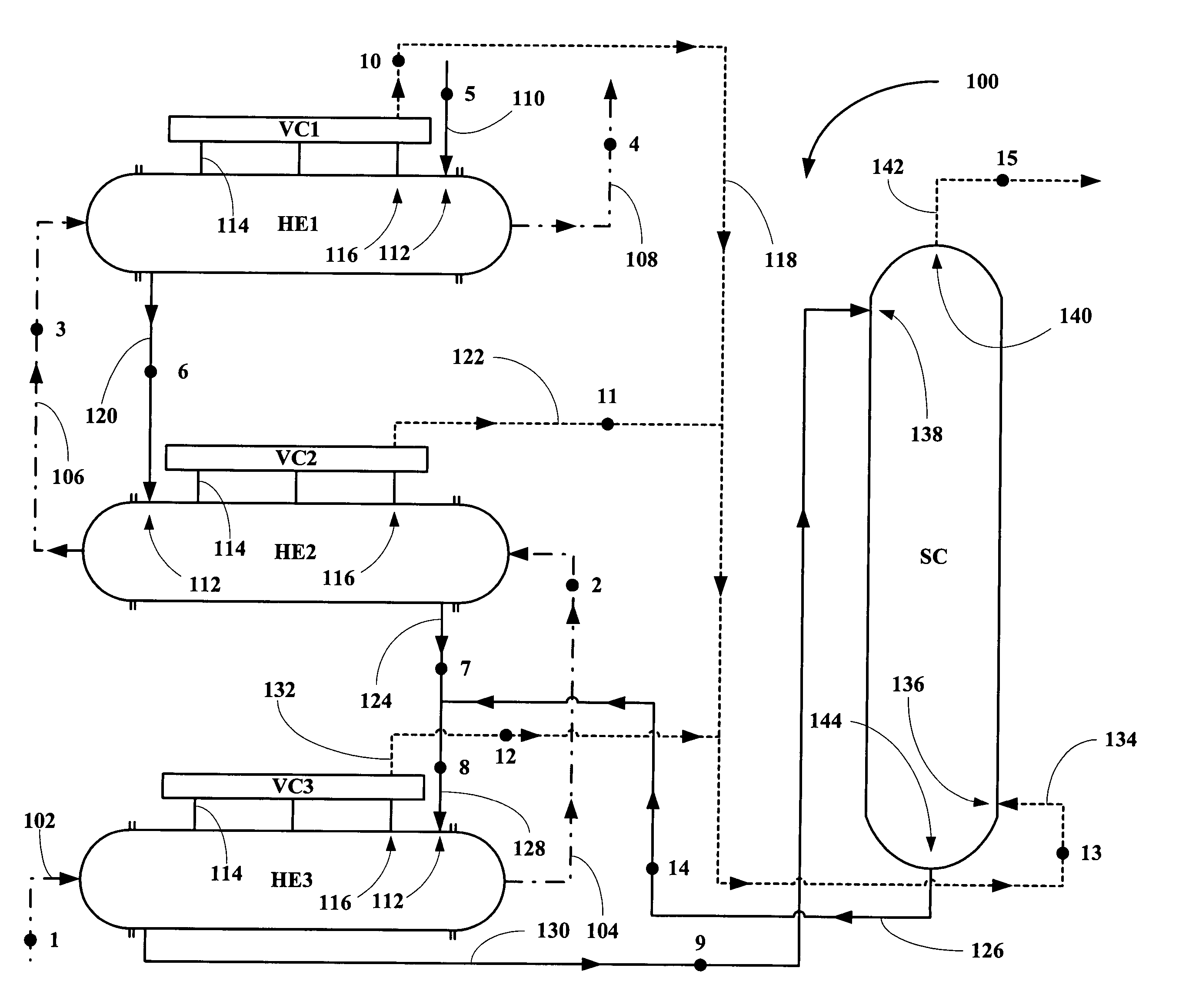 Process and apparatus for boiling add vaporizing multi-component fluids