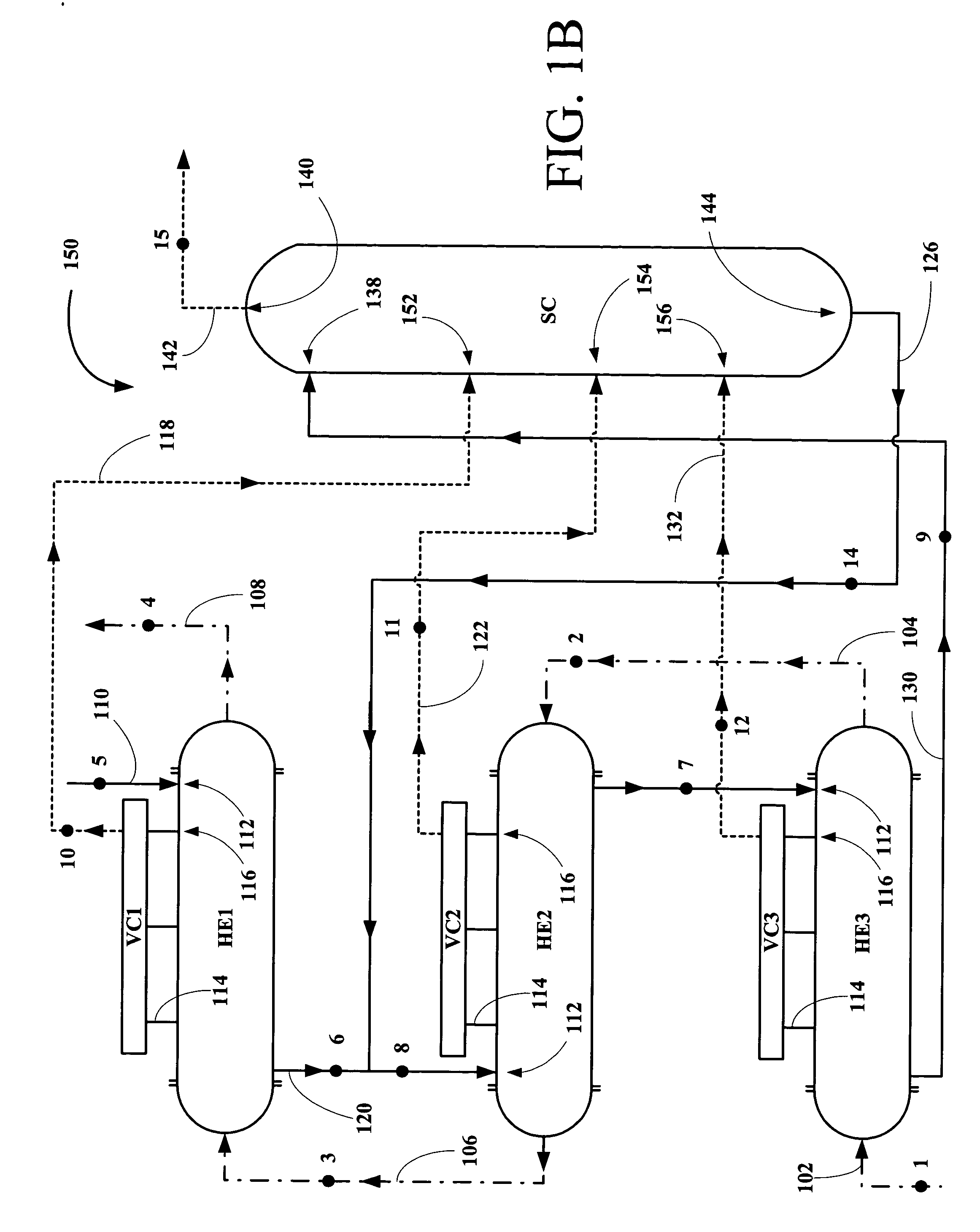 Process and apparatus for boiling add vaporizing multi-component fluids