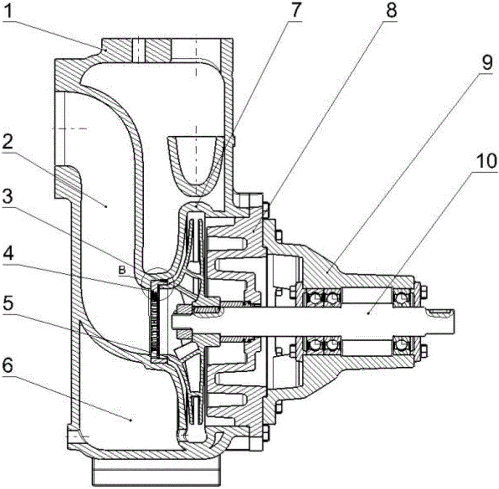 Self-suction centrifugal pump with high cavitation resistance