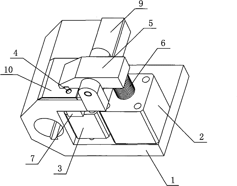 Positioning device for automatically processing blades of push scissors for haircut