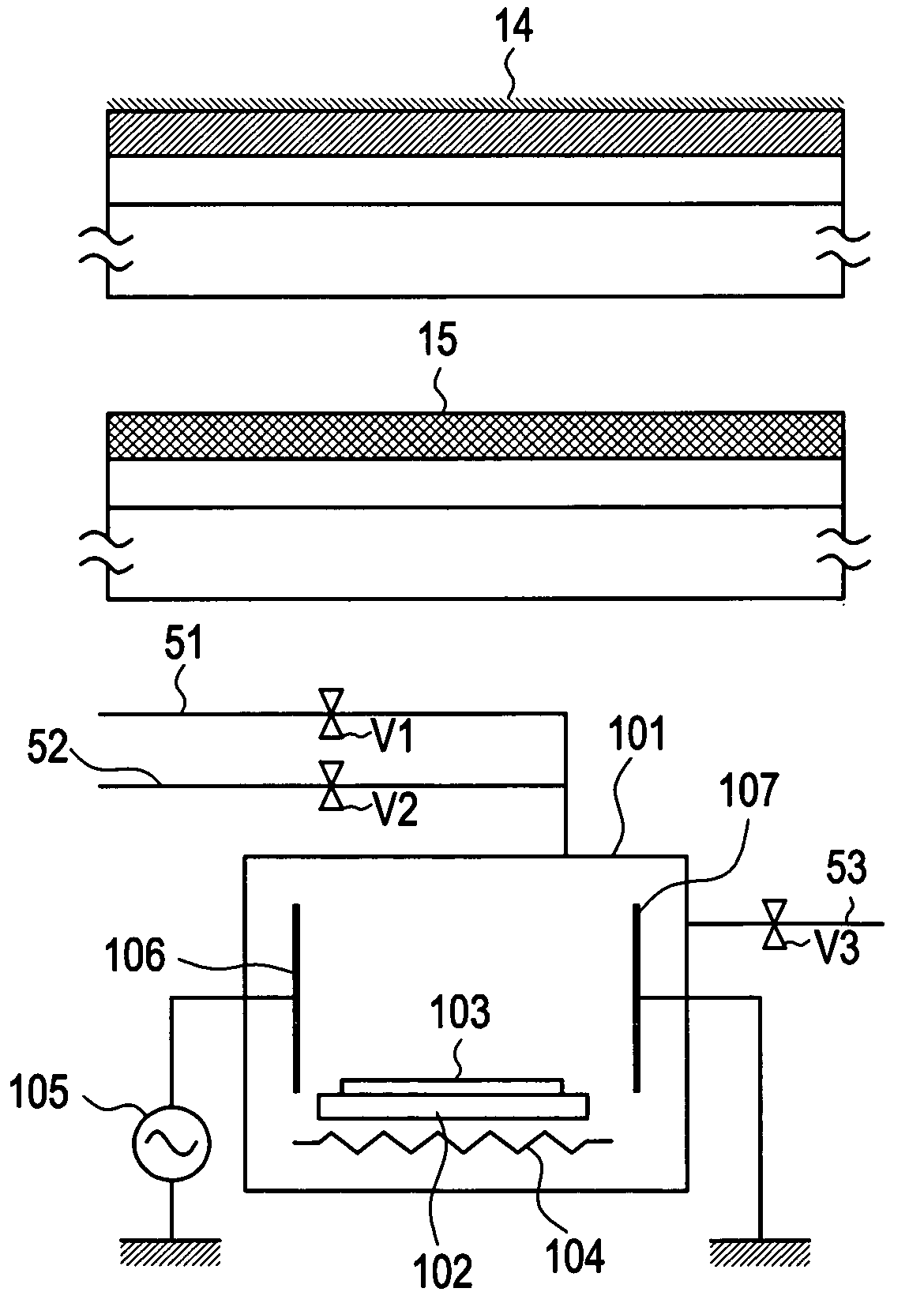 Method of forming semiconductor device by crystallizing amorphous silicon and forming crystallization promoting material in the same chamber