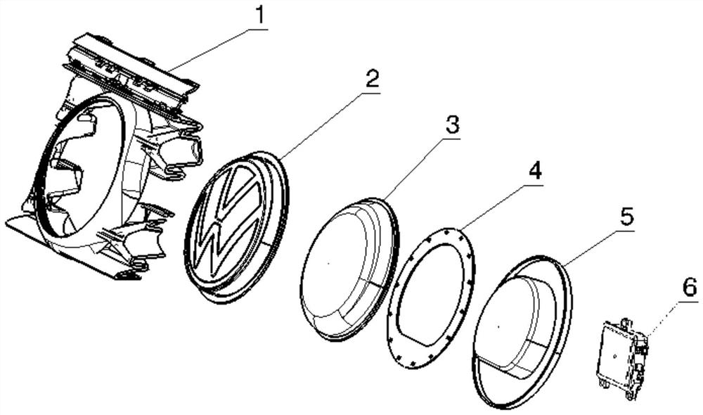 Millimeter wave transmitting radar vehicle logo lamp