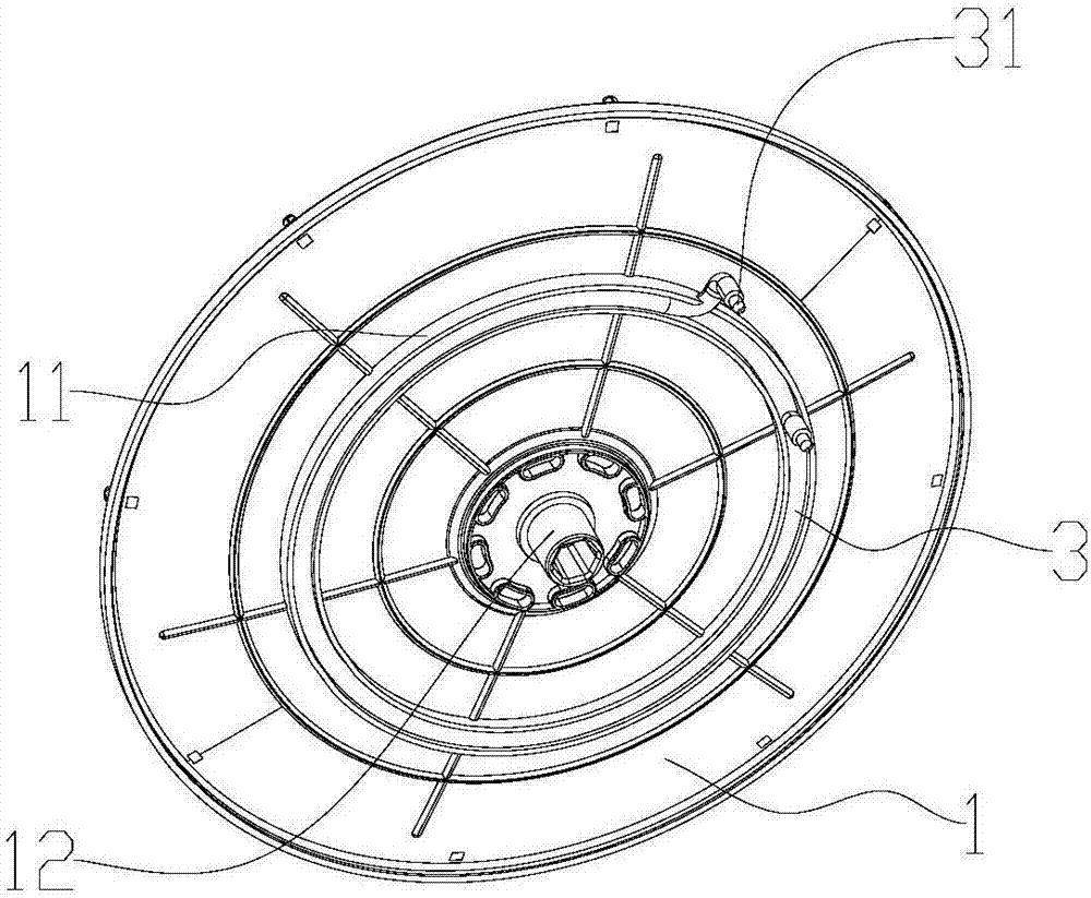 Baking ray capable of being heated from bottom, and light wave electric oven using same