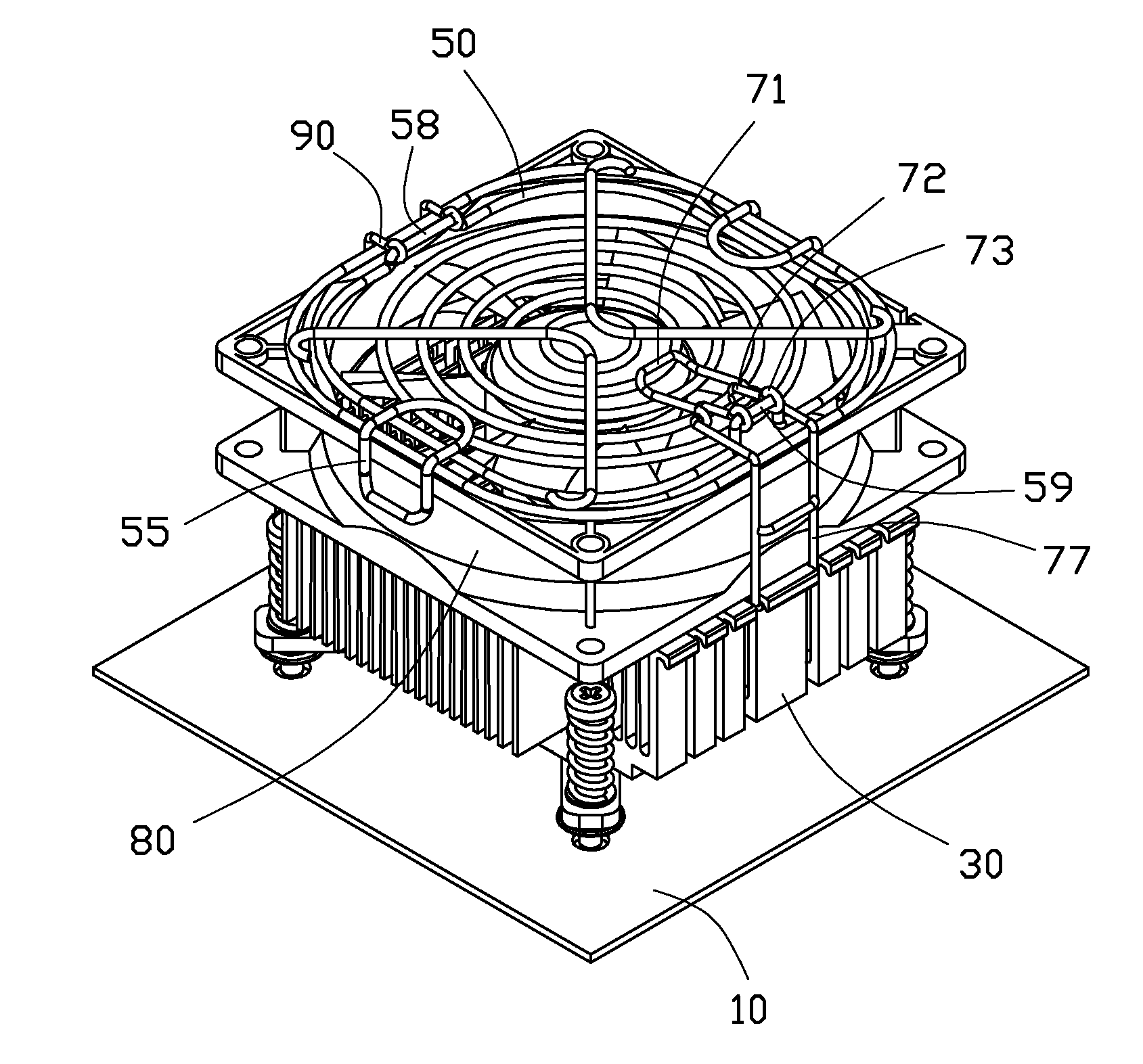 Heat dissipation device with fan holder