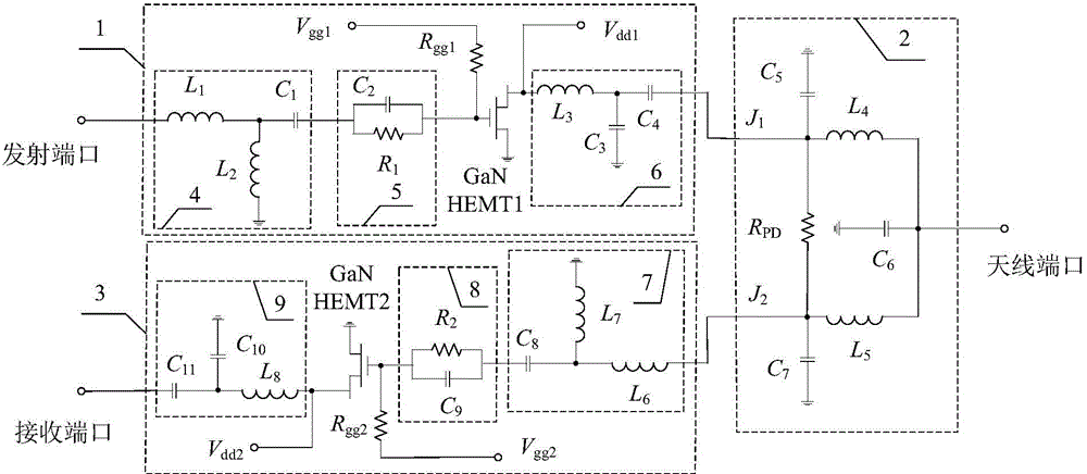 GaN high electron mobility transistor (HEMT) technology based monolithic integration active quasi circulator