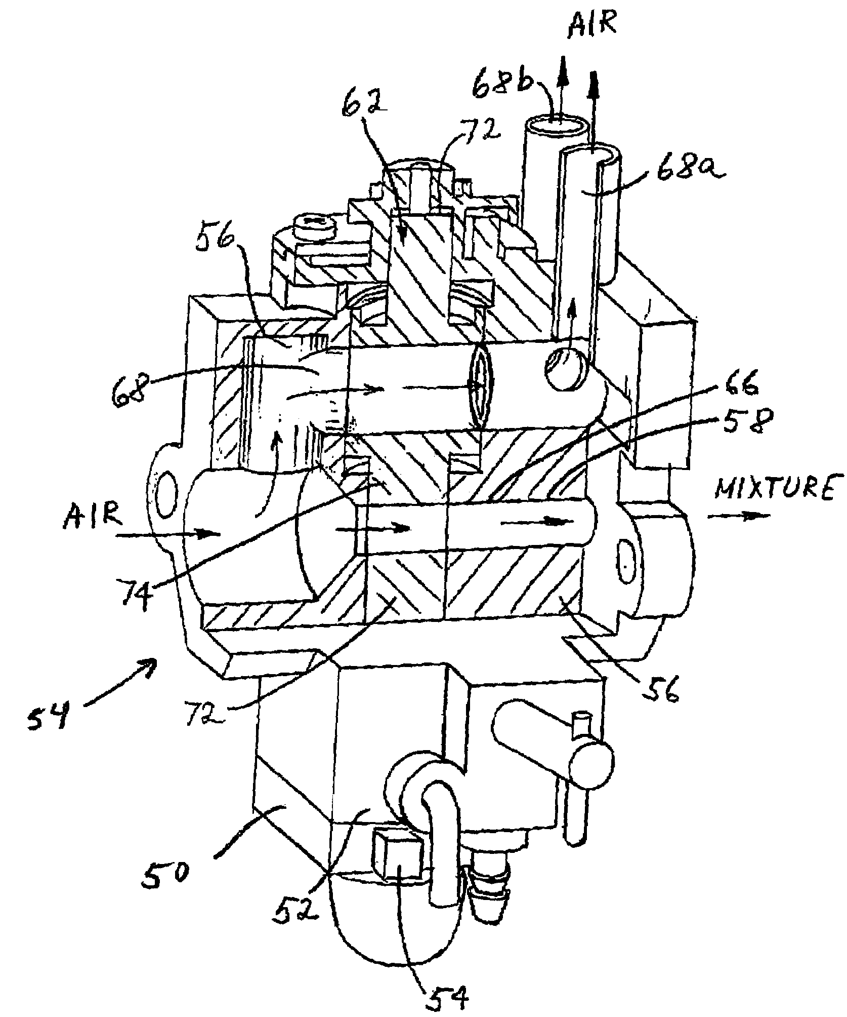 Carburetor with intermediate throttle valve blocking position