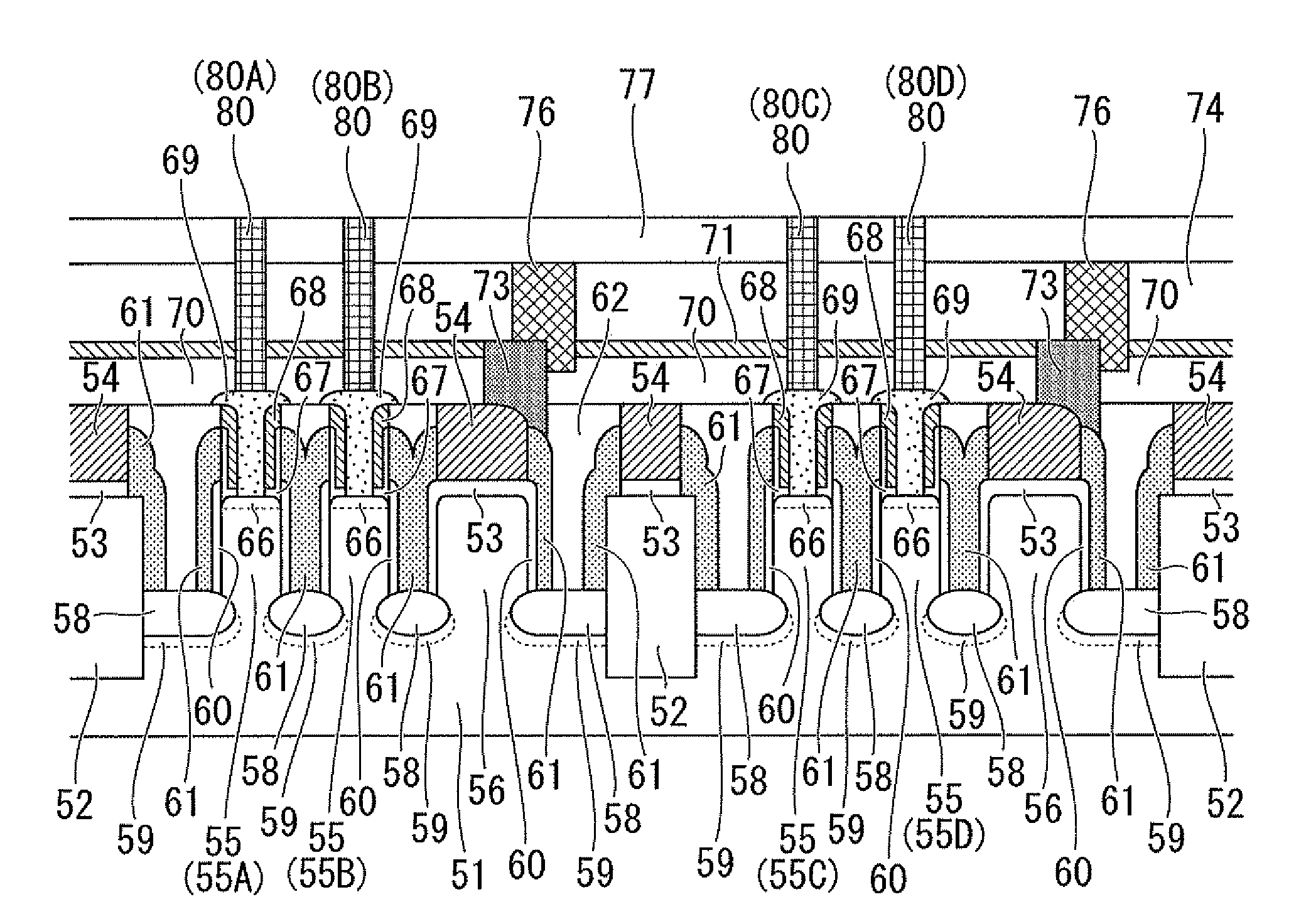 Semiconductor device and method of forming the same as well as data processing system including the semiconductor device