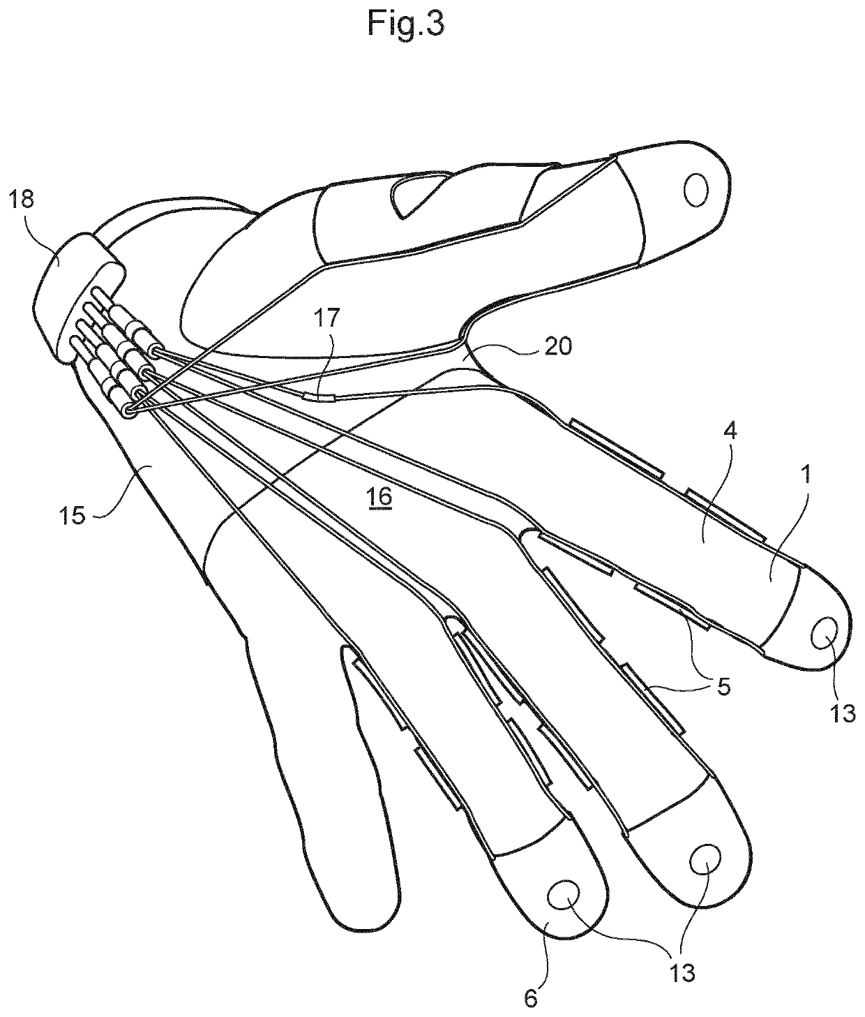 Finger glove liner and strengthening finger glove with liner