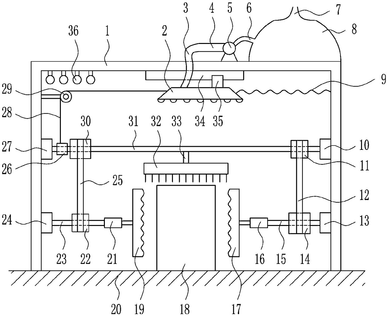 An environment-friendly cleaning device for a box-type substation