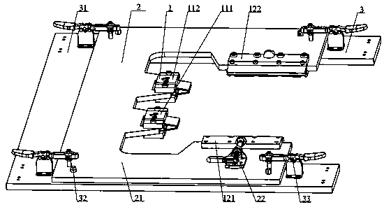 Plate-shaped device clamp