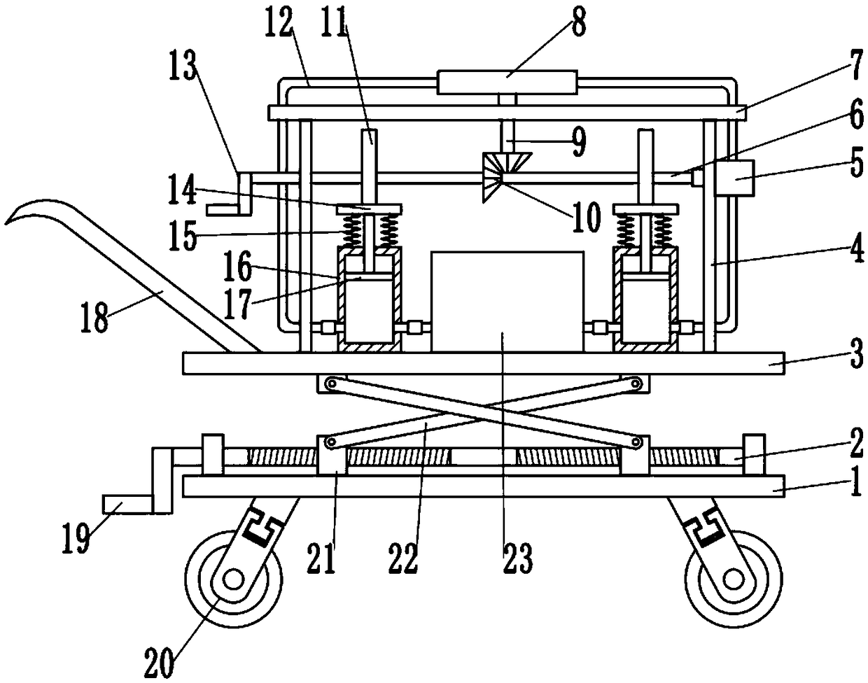 Manual integrated pesticide spraying device with adjustable range