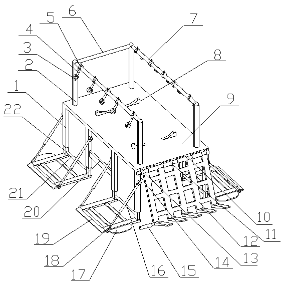 A municipal engineering environmental sanitation garbage bin transport frame