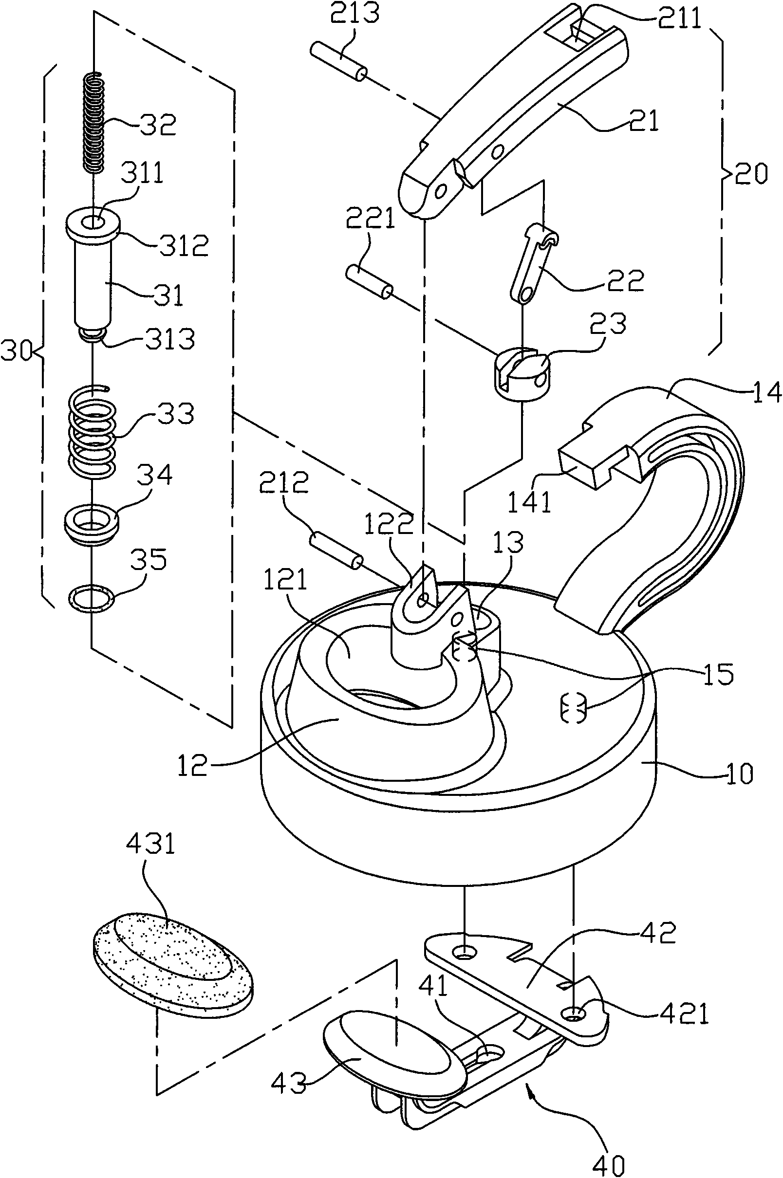 Water bottle cap with water sealing structure