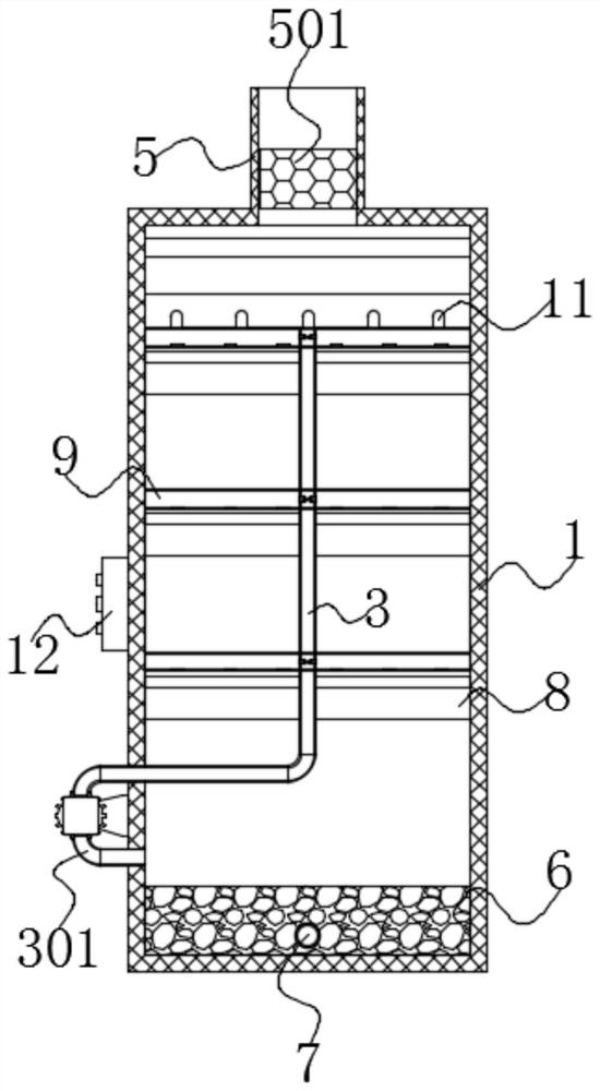 Biological filter deodorization device for sewage treatment plant