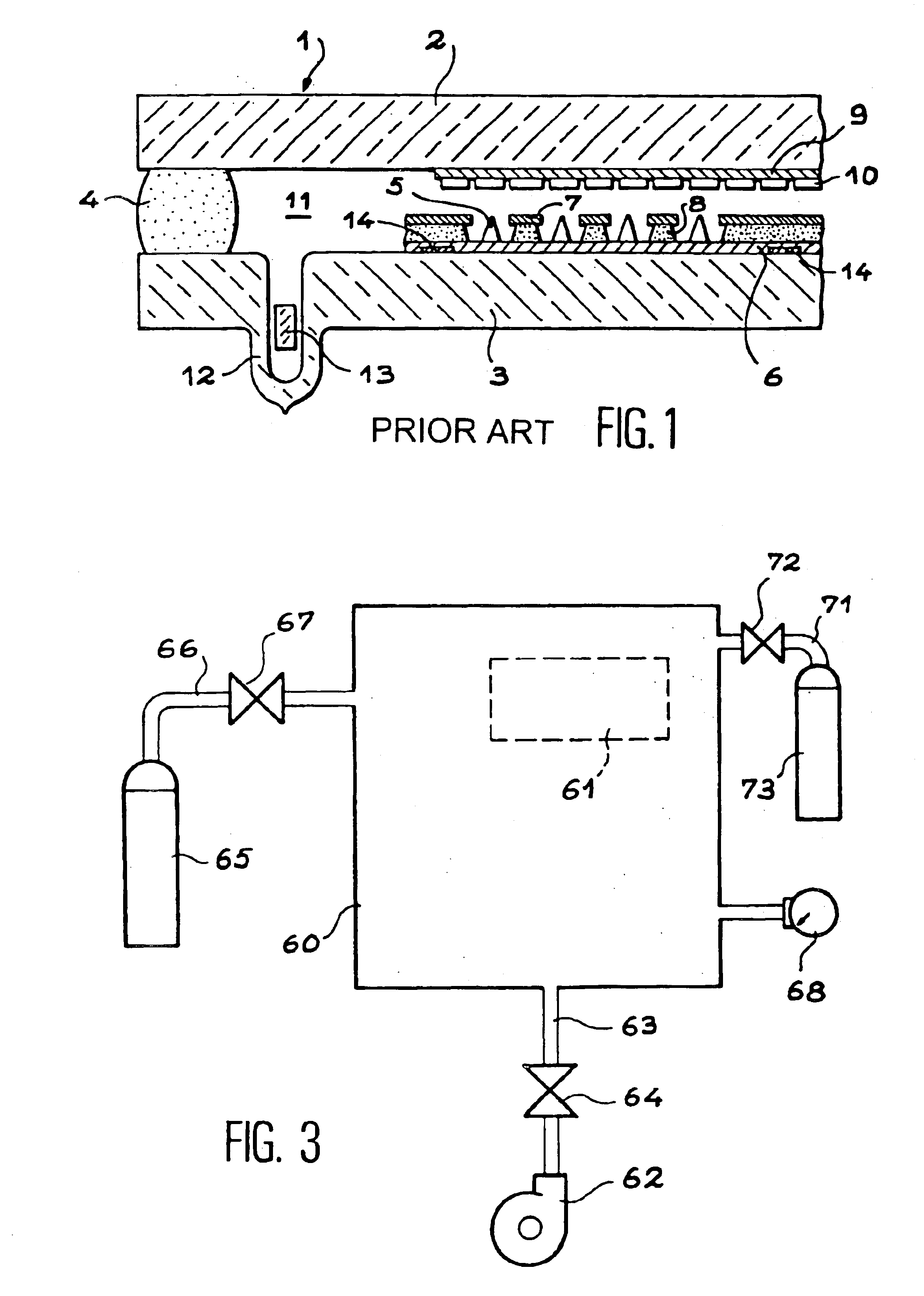 Field emission device using a reducing gas and method for making same