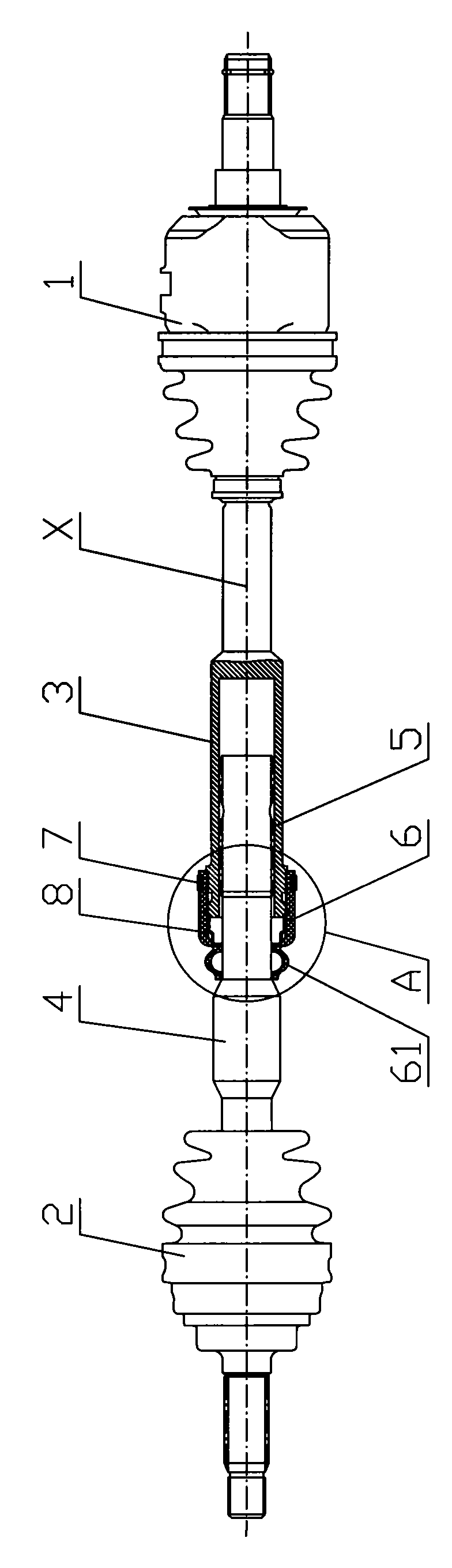 Two-stage drive shaft device