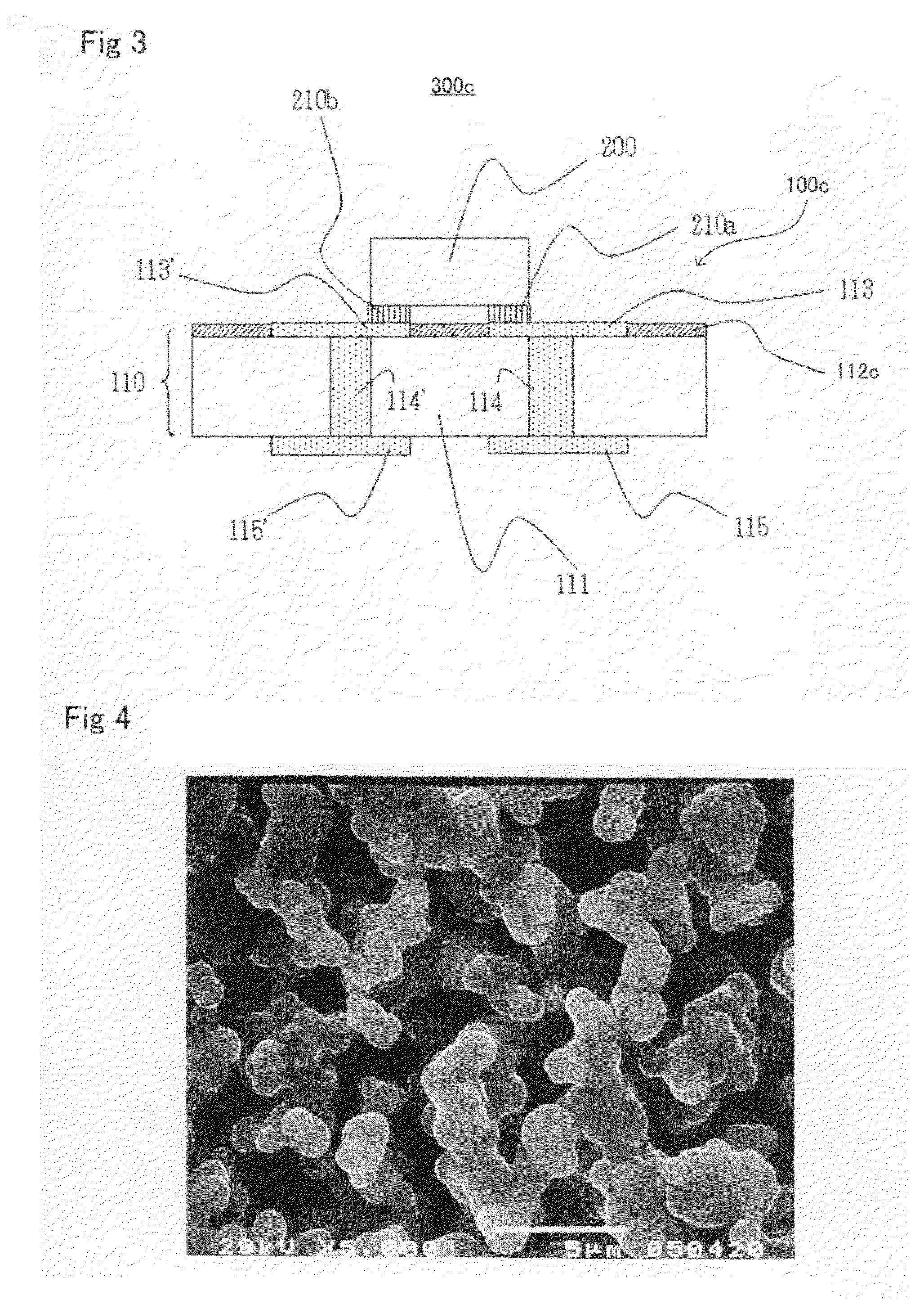 Ceramic substrate for mounting a light emitting element and method for manufacturing the same
