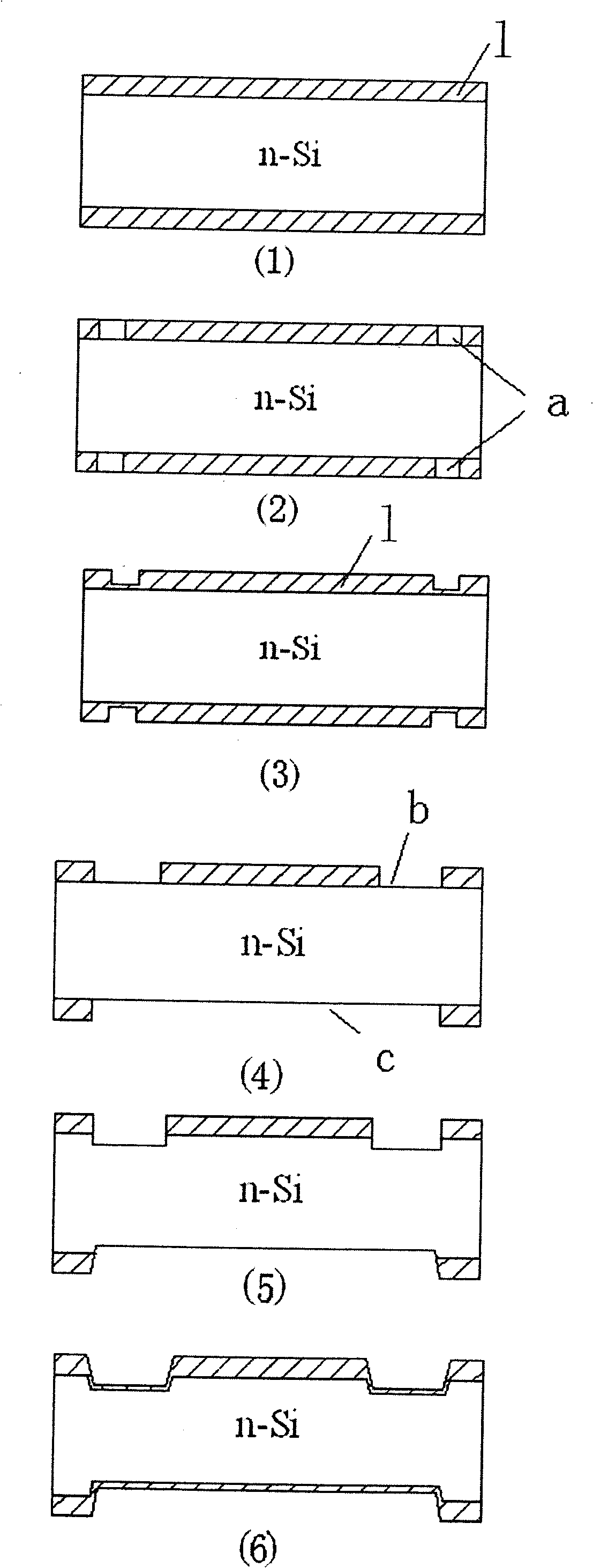 Method for manufacturing silicon chip of ultramicro tension pressure sensor