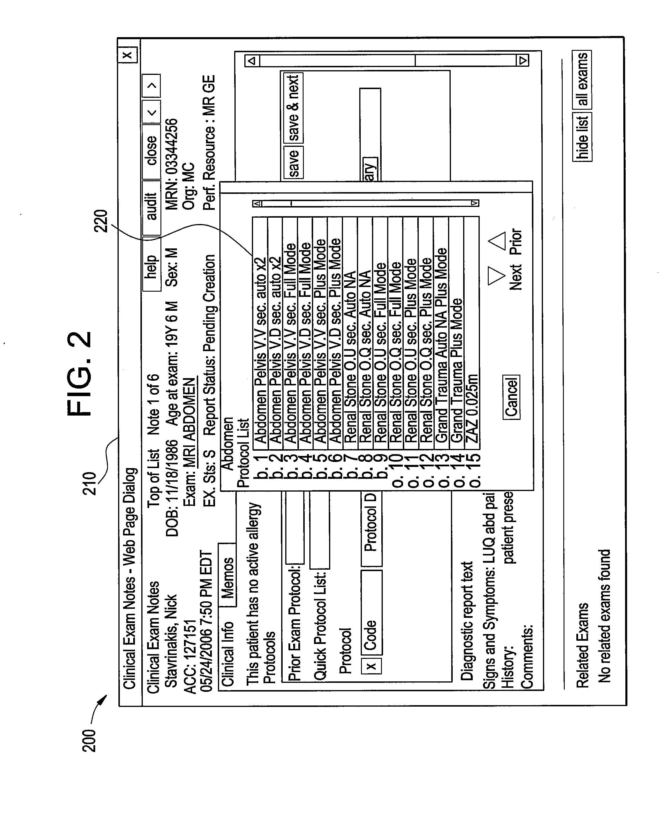 Interactive protocoling between a radiology information system and a diagnostic system/modality