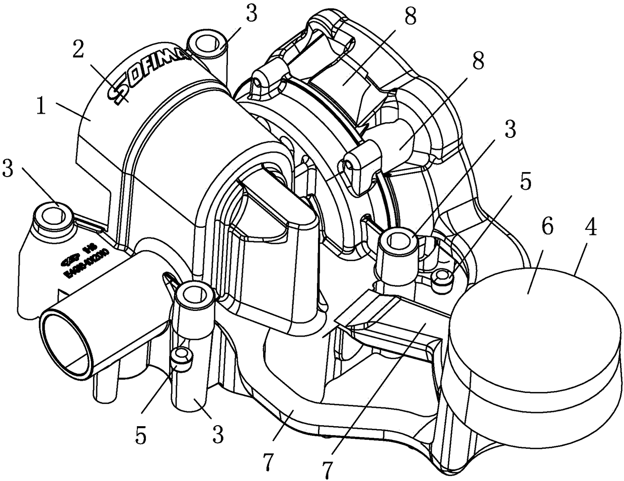 Die-casting method of automobile engine cylinder cover