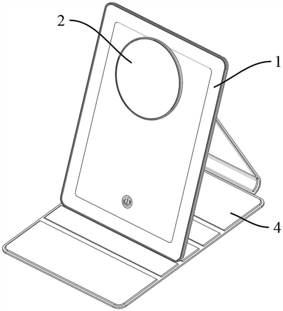 Easy-to-store flat mirror lamp and storage method thereof