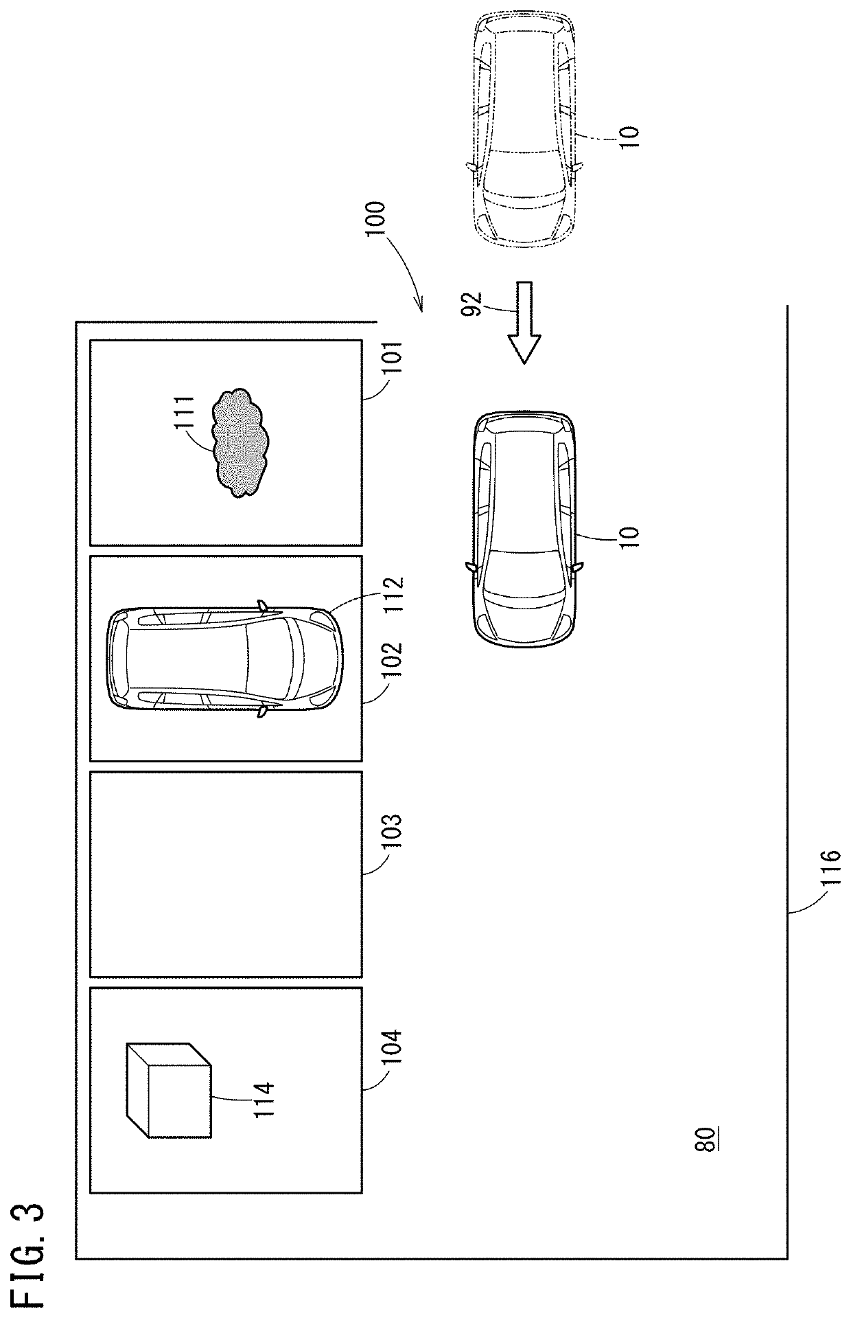 Automated parking device and automated parking method