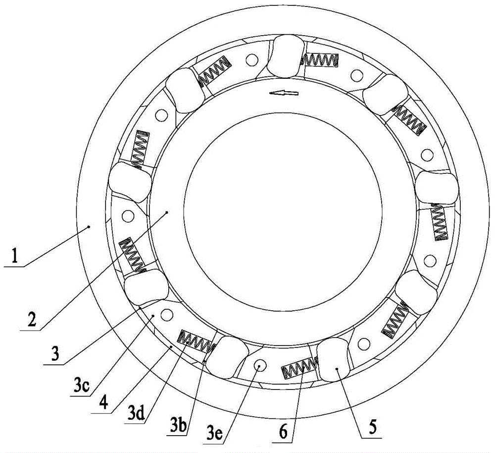 Reverse stop bearing with wedge reverse-mounting preventing bearing retainer