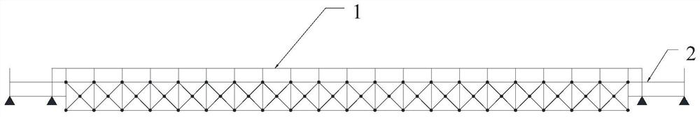 Space truss light steel walking bridge connected through disc nodes and construction method thereof