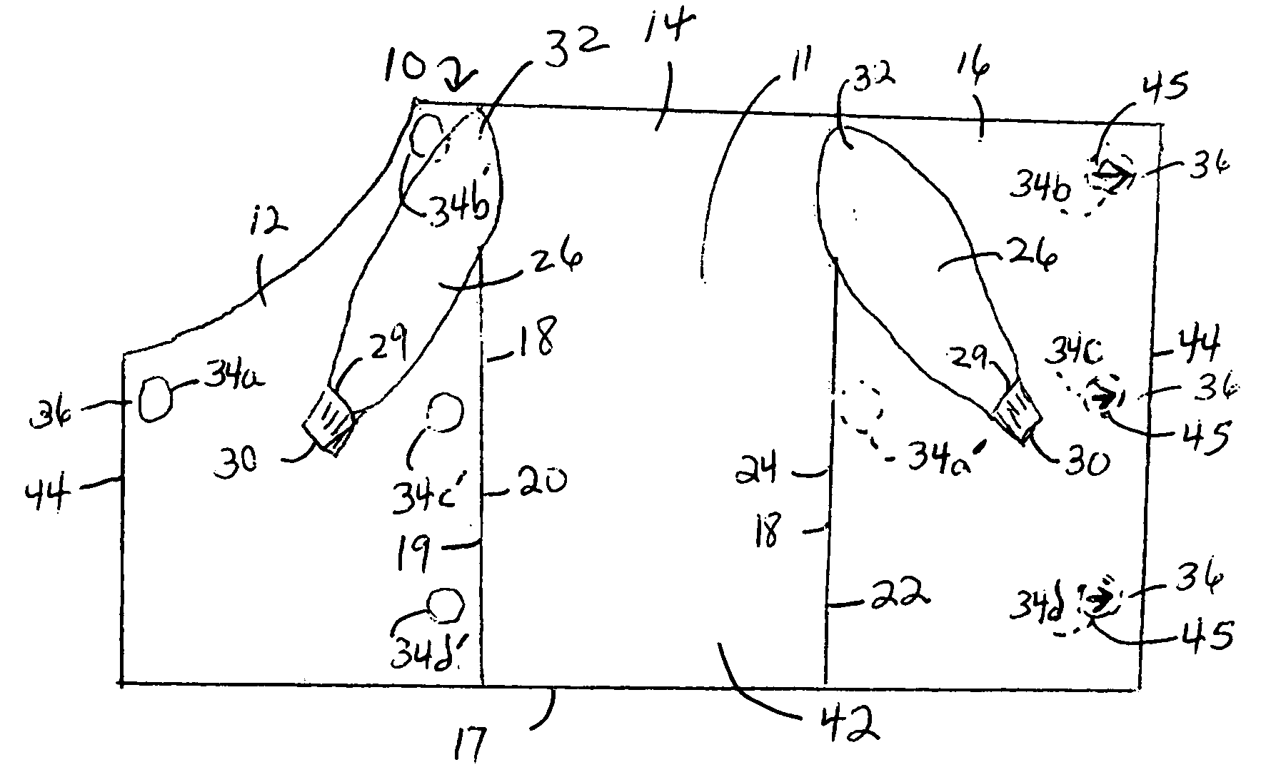 Surgical gown having adhesive tabs and methods of use