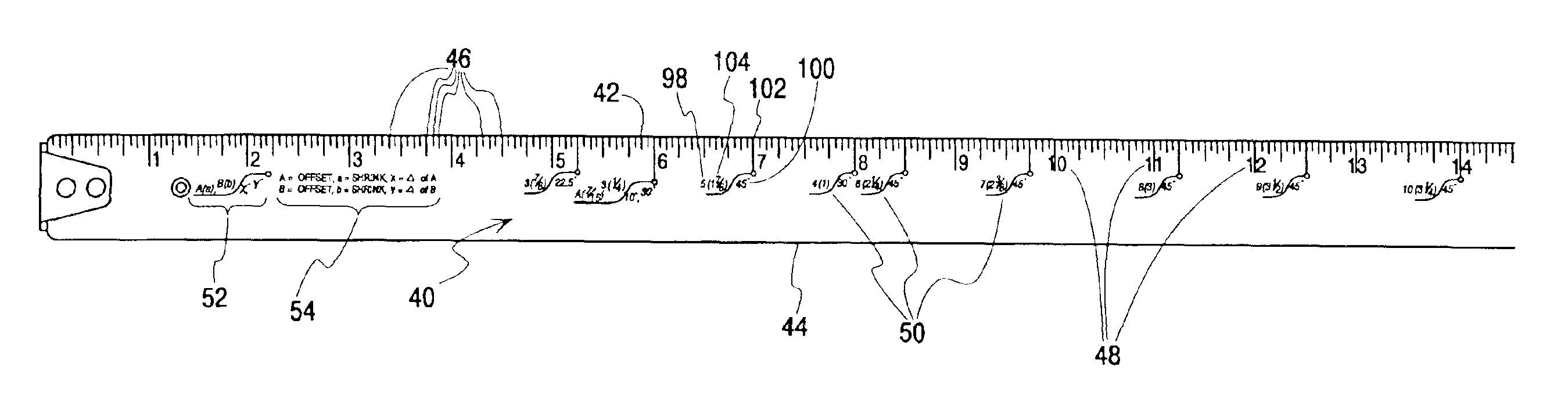 Offset tape measure