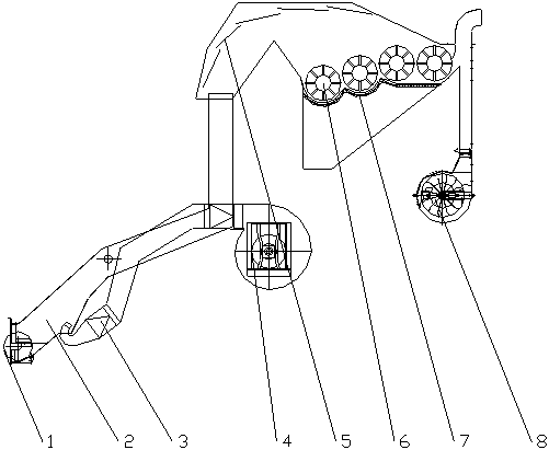 Pneumatic auxiliary transportation and cleaning device in chili harvesting