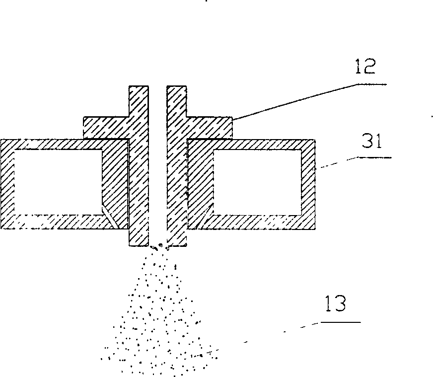 Restricted scanning gas atomizing system