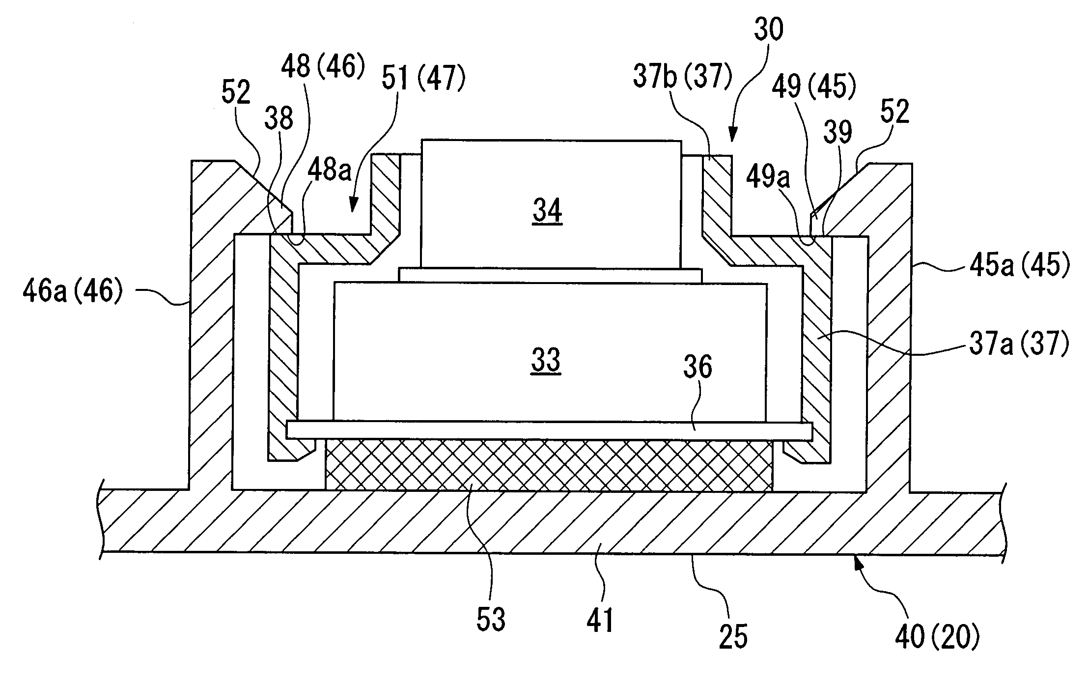 Attachment structure of camera module and portable terminal device