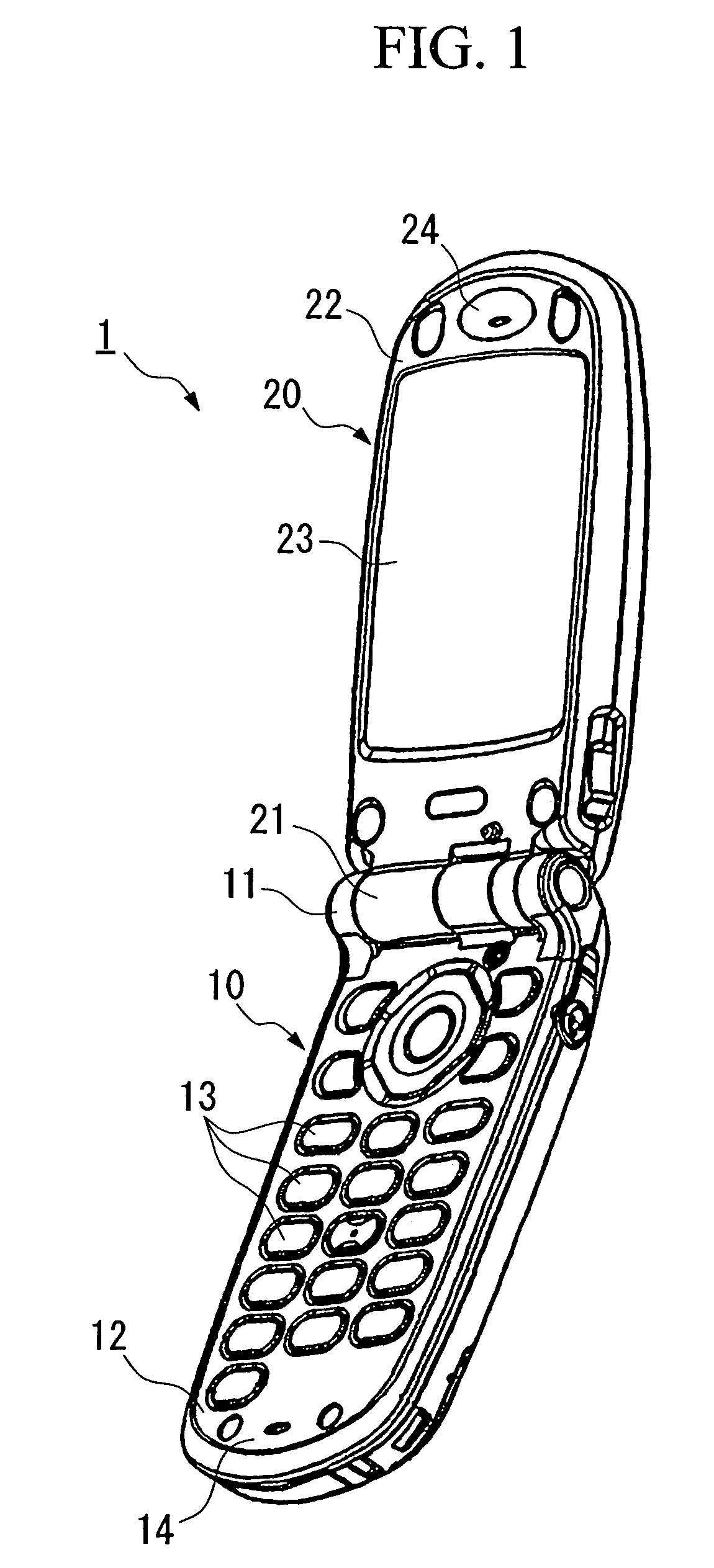 Attachment structure of camera module and portable terminal device