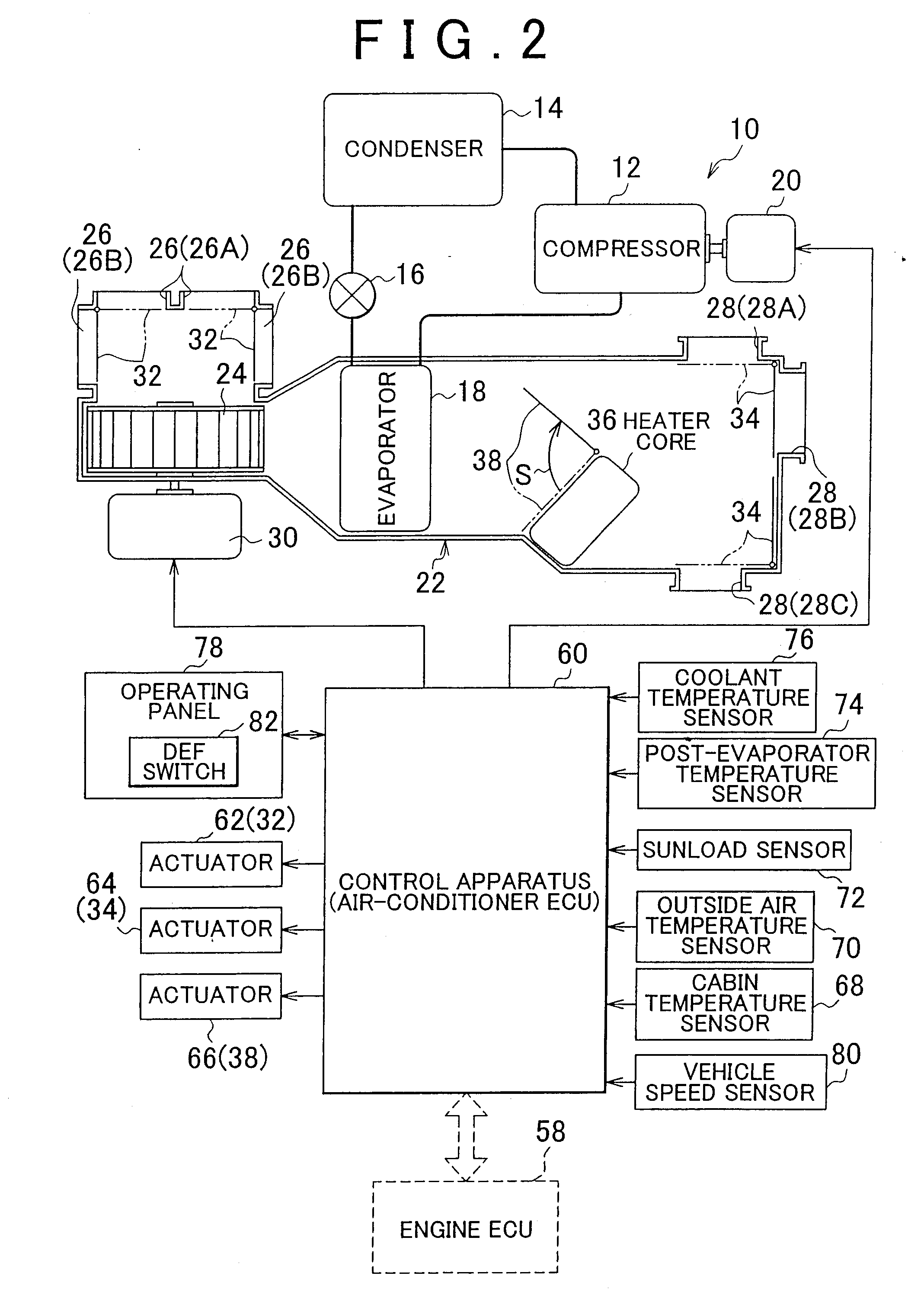 Vehicular air-conditioning system and control method of same