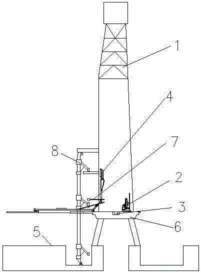 Marine drilling platform pipe processing system and stand pipe connecting and transporting method