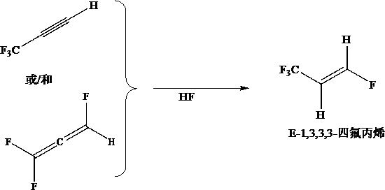 Preparation method of E-1, 3, 3, 3-tetrafluoropropene