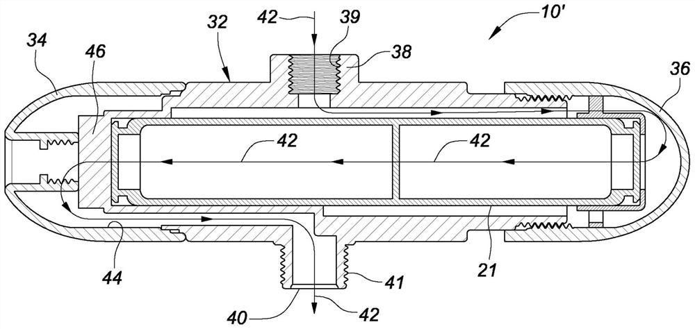 Side-loading transverse shower filter