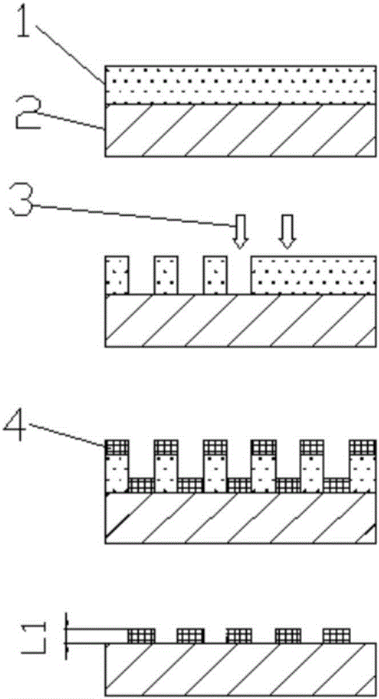 Preparation method of small-period array structure