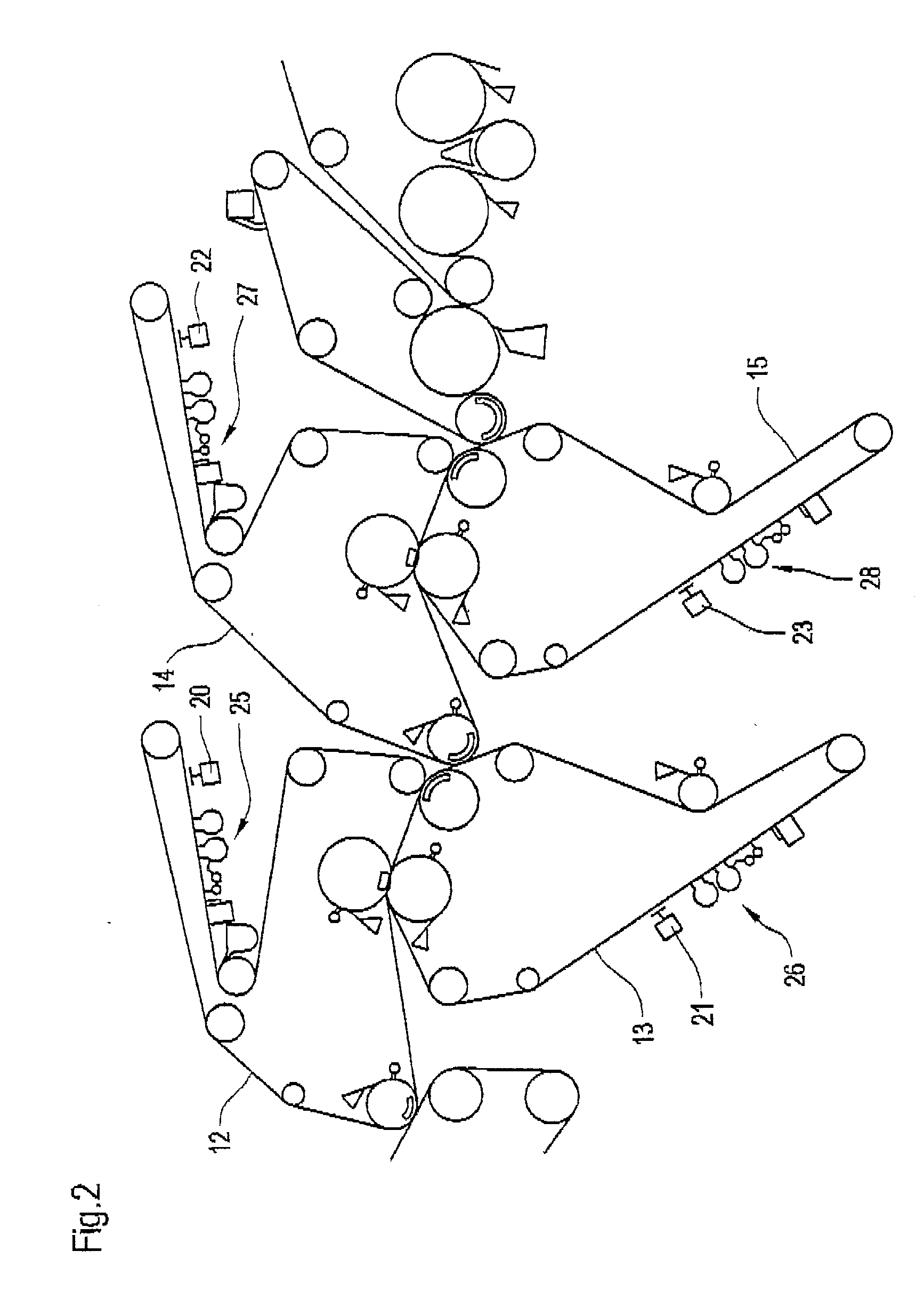 Apparatus and method for assessing the condition of at least one circulating band in a paper machine