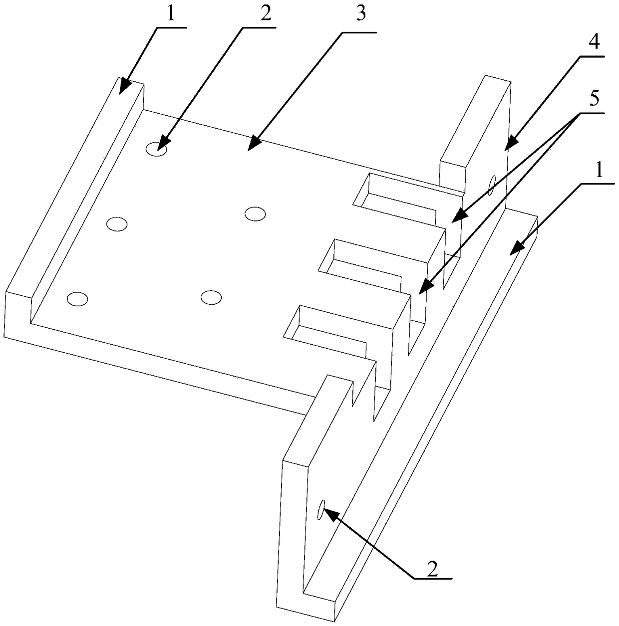 Stabilizing panel base and a seam module and a rail beam seam device