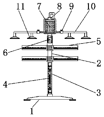 A dragon fruit support device for convenient watering and picking of dragon fruit