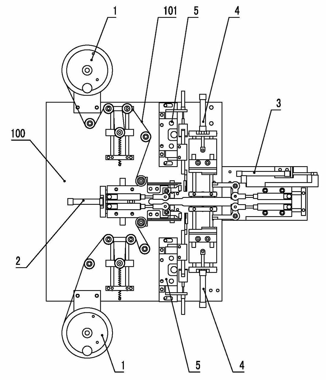 Paper sticking device of battery machine and battery machine adopting paper sticking device