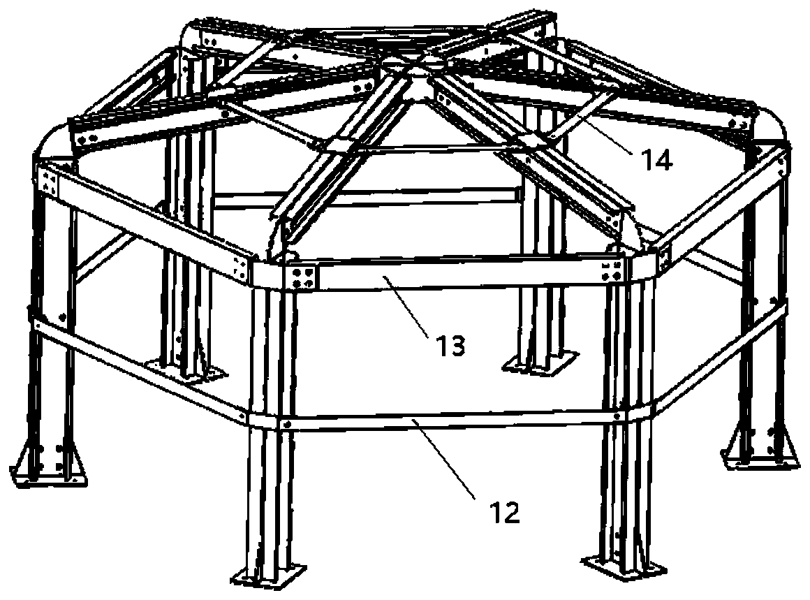 A kind of yurt rigid frame structure that can be assembled and constructed