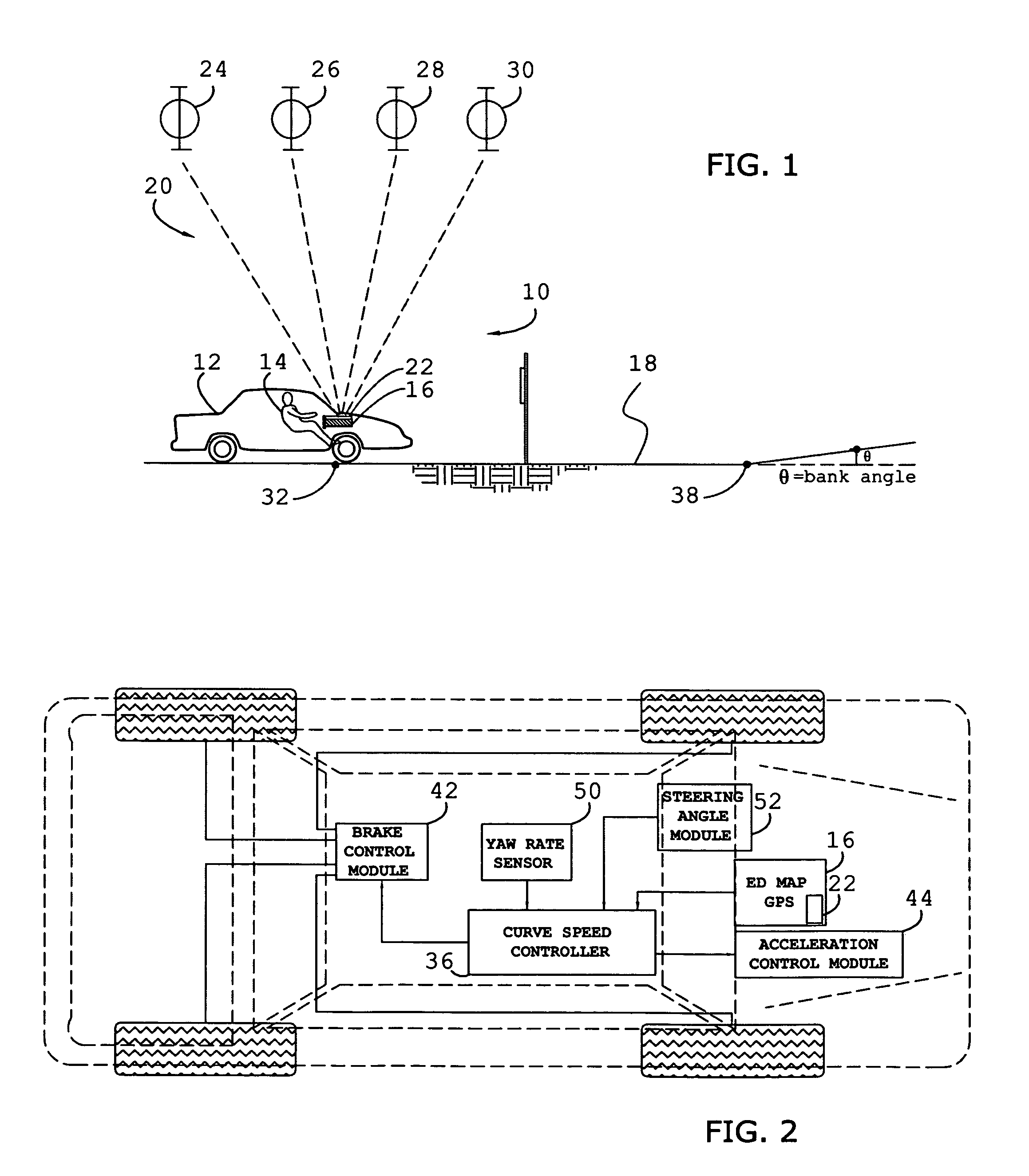 Speed control method for vehicle approaching and traveling on a curve