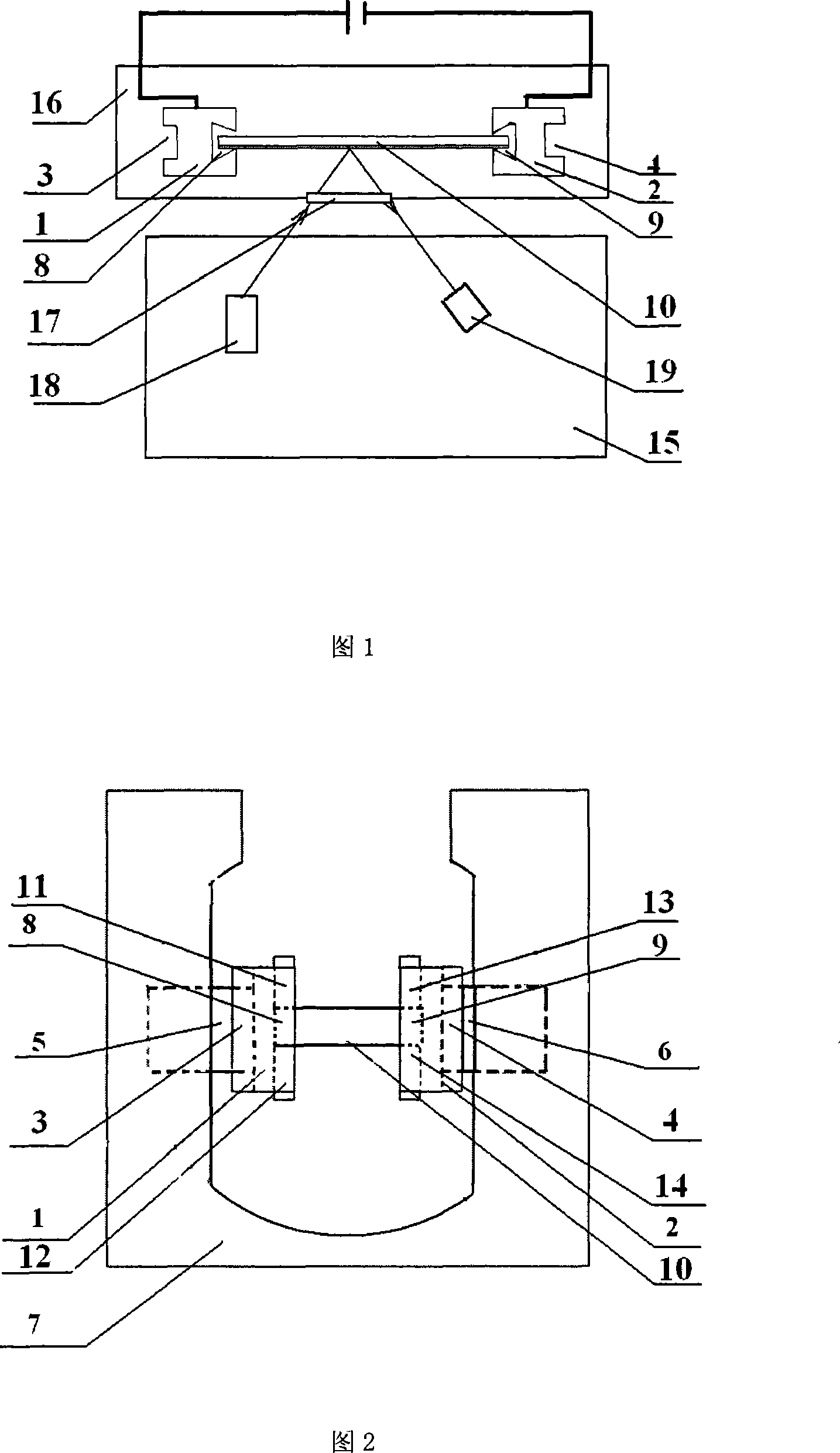 Device and method for measuring metal film stress evolution when loading current