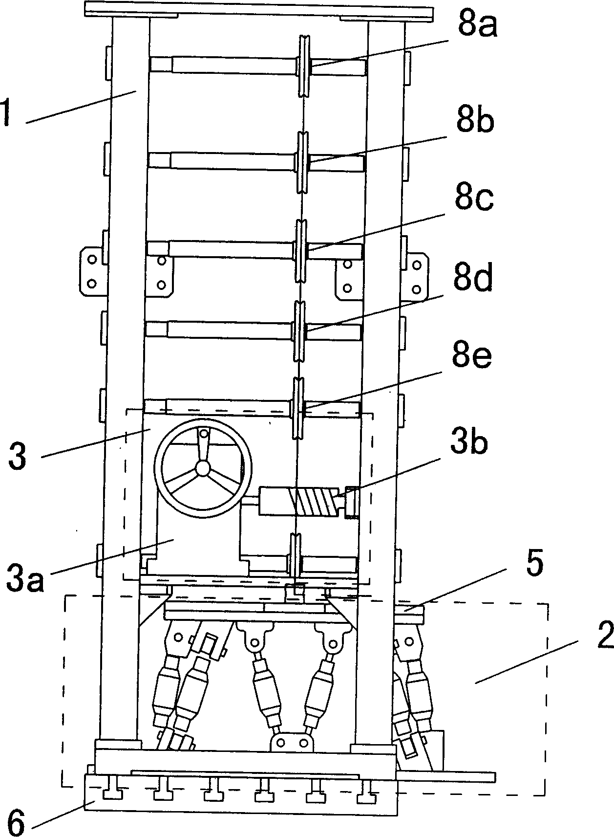 Device for calibrating parallel force transducer in six dimensions