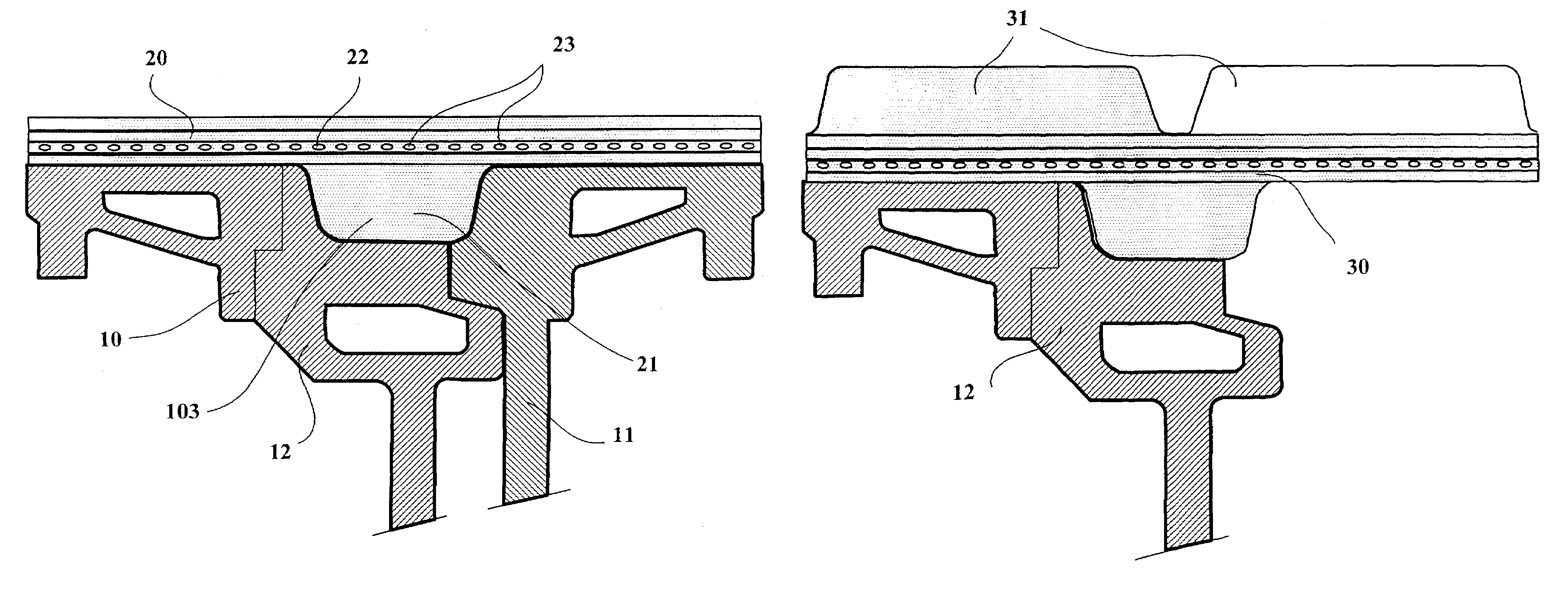 Process for manufacturing a track and stripping device