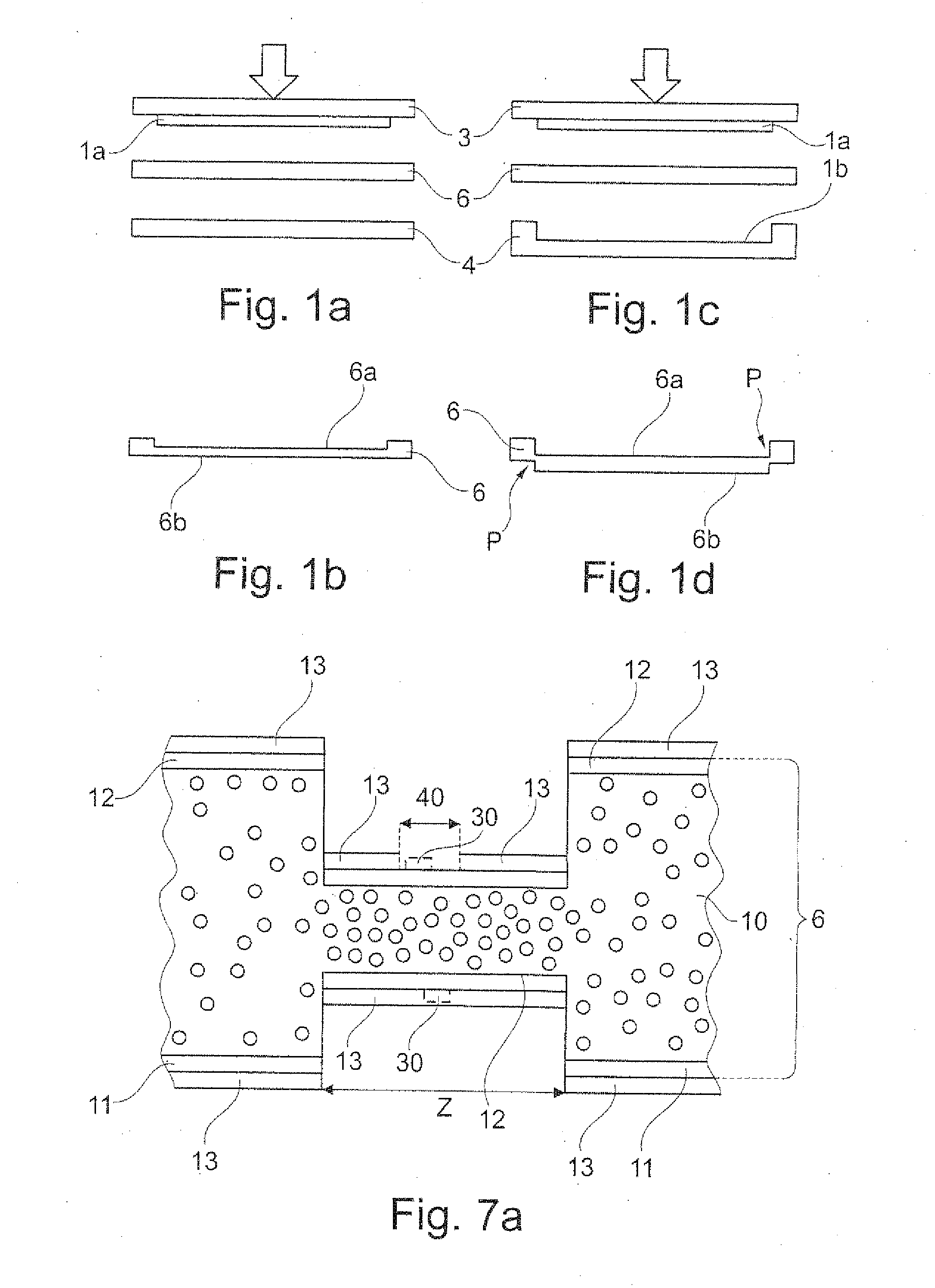 Method for manufacturing a sheet by means of compregnation in order to form an area made transparent