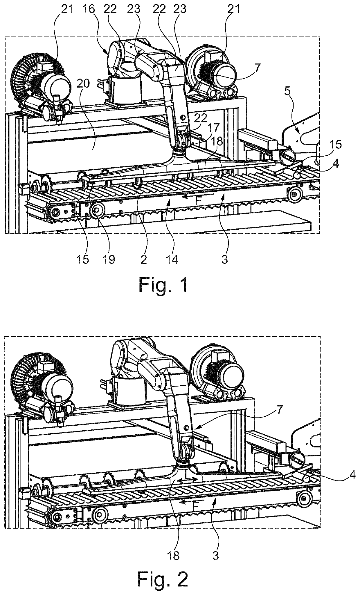 Method, device and system for grouping, in particular palletizing, product blanks